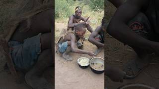 see hadzabe eating very rare foods in the forest of Africa 🌍 hadzabetribe africa [upl. by Ario]