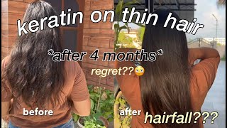 keratin hair treatment honest review for thin hair after 4 months😱 [upl. by Malka]