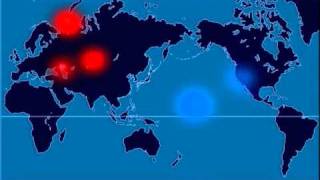 A TimeLapse Map of Every Nuclear Explosion Since 1945  by Isao Hashimoto [upl. by Naro]