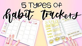 5 Types of Habit Trackers  Bullet Journal Ideas [upl. by Duquette327]