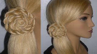 EINFACHE Frisur quotTwist Zopf BLUMEquot zum selber machenMittellanges HaarFlower Braid Peinado hermoso [upl. by Leifer]