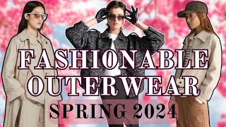 Coat and jacket trends Spring 2024 │Fashionable womens outerwear [upl. by Lleynad]