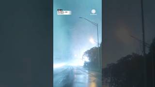 Tornado Crosses Road Causes Power Explosions [upl. by Eniamsaj]