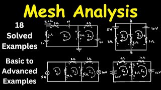 Mesh Analysis Problems  18 Solved Examples on Circuit Analysis by Mesh Current Method Basic problem [upl. by Eilra]