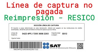 Como Reimprimir Línea Captura Vencida RESICO 2024  Régimen Simplificado de Confianza [upl. by Gnirol]