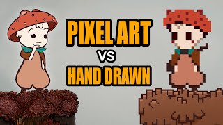 Hand drawn is easier than pixel art  HD graphics vs lowbit vs Hibit [upl. by Perkoff]