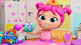 Princess Recycle Tea Party  Little Angel And Friends Kid Songs [upl. by Teemus]