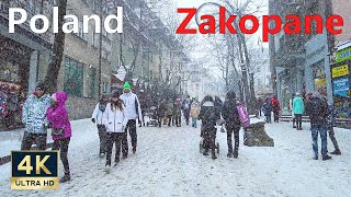 Zakopane Poland 🇵🇱 4K Winter Heavy Snowfall January 2022 [upl. by Henryetta]