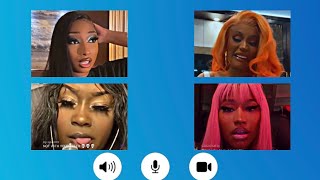 Cupcakke  Nicki Minaj  Cardi B  Megan Thee Stallion chat on FaceTime [upl. by Ahsinev144]