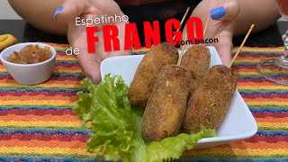 ESPETINHO DE FRANGO COM BACON – Super fácil  Dra Cozinha [upl. by Yendis]