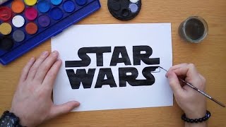 How to draw the Star Wars logo Logo drawing [upl. by Eiromem]