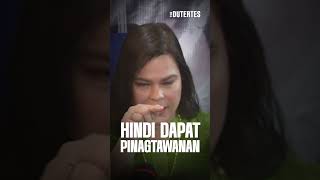 As Commander in Chief hindi dapat ganyan ang reaction mo —VP Sara duterte vpsara shorts [upl. by Nolyar]