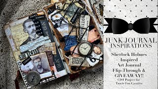 Sherlock Holmes Inspired Art Journal Flip Thru CDTP for Tracie Fox Creative Ad Feature [upl. by Notfilc]