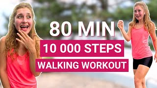 80 MIN 10 000 STEPS WORKOUT 🔥  walking dance workout at home full body cardio [upl. by Mharg850]