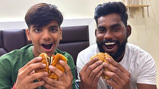 Burger eating challenge Yash vs Ajay [upl. by Ihdin]