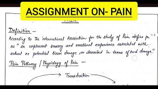 ASSIGNMENT ON PAIN BSC NURSING ALL ASSIGNMENT assignment pain bscnursing [upl. by Ellehcyt161]