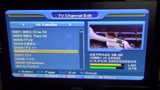 TV Star S3000 Satellite Receiver  Sort amp Delete Channels [upl. by Bloxberg]