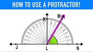 HOW TO USE A PROTRACTOR TO MEASURE ANGLES [upl. by Schubert]