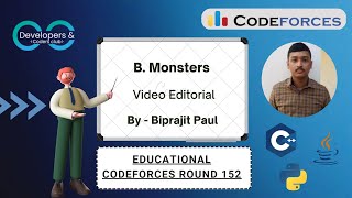 B Monsters  Educational Codeforces Round 152 Div 2  Codeforces  DCC NITA [upl. by Ahmar]