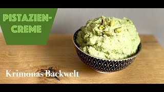 Pistaziencreme für Torten  Pistachio Cake Cream  Krimonas Backwelt [upl. by Hamas]