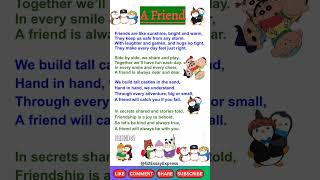 A friend poem ● friend poem in english ● poem on friendship ● Short English Poem for Friends [upl. by Chobot]