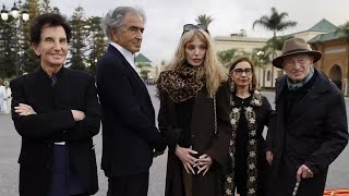 Arielle Dombasle amp BernardHenri Lévy  Macron amp Mohammed VI à Rabat Maroc 28 octobre 2024 [upl. by Finnie]