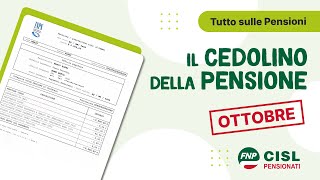 Cedolino pensione di ottobre 2024 le informazioni utili [upl. by Herates806]