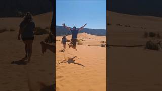 Stopped at the Coral Sand Dunes on the way to the Moqui Sand Caves so much fun 😁 [upl. by Perl416]