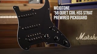 MOJOTONE 58 QUIET COIL HSS STRAT PREWIRED PICKGUARD [upl. by Olracnaig]