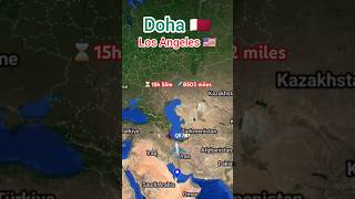 Doha to los Angeles flight route doha losangeles flightroute map animation [upl. by Adniral]