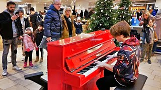 I Played SPIDERMAN themes on a Public PIANO [upl. by Sterrett344]