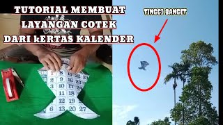 Membuat layangan cotek dari kertas kalendermasdira kite layangan [upl. by Tnecnivleahcim91]