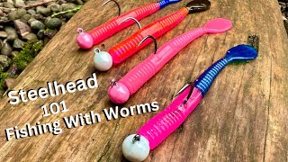 STEELHEAD FISHING WITH WORMS  Easy amp Effective  How To Setup Bobber Jig amp Worms [upl. by Cran]