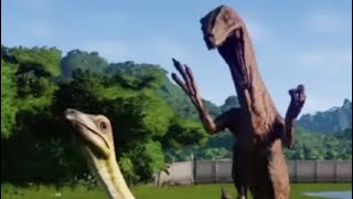 Dino Wars  Velociraptor VS Gallimimus  Jurassic world evolution gameplay [upl. by Carmencita]