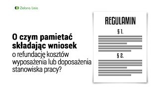 Wniosek o refundację kosztów wyposażenia lub doposażenia stanowiska pracy [upl. by Nedrud123]