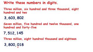 Write numbers up to 10 million in digits and words [upl. by Ebony]