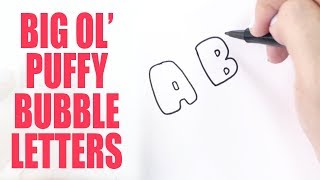 Hand Lettering Tutorial  Puffy Bubble Letters  Llamas Love Lettering 211 [upl. by Dweck413]