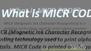 What is MICR CODE [upl. by Placida]