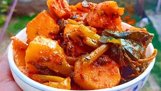 Monje Haak Anchar  kashmiri Knol Khol Pickle  Kadam ka Achar kashmiri anchar Kohl Rabi Pickle [upl. by Melac]