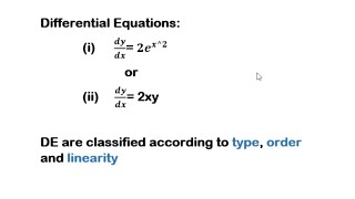 1 Introduction to Differential Equations  Classification of differential equations  ODEs [upl. by Doughty]