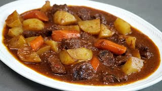 ESTOFADO DE TERNERA CON PATATAS  Con caldo de carne casero [upl. by Nonaihr417]