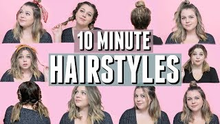 10 mostly Heatless Hairstyles You Can Do in 10 Minutes or Less [upl. by Draw]