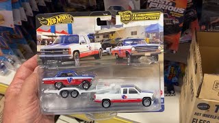 New Hot Wheels Team Transport sets UK peghunting at Smyths Toys Harlow [upl. by Ellennej]