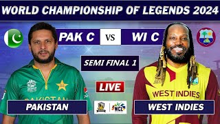 PAKISTAN vs WEST INDIES SEMI FINAL WORLD CHAMPIONSHIP OF LEGENDS  PAK vs WI LIVE MATCH COMMENTARY [upl. by Wolsky]