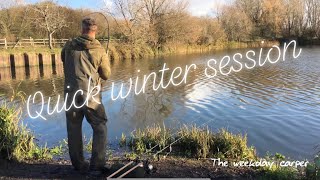 Quick afternoon session Broadlands Lake Hampshire winter carp fishing [upl. by Hanauq]