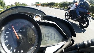 Honda CBR 250r VS Pulsar NS 200  Drag Race  Highway Battle  Topspeed 155KMH [upl. by Ahsad]