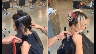 How to cut a Curly Hair amp Short Bob Haircut Tutorial [upl. by Uolymme]