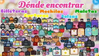 Dónde encontrar Carteras Mochilas Bolsos Maletas Maletines Billeteras en Toca Boca Life World [upl. by Nedyaj]