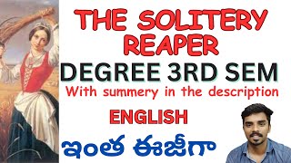 thesoliteryreaper The solitery reaper by William wordsworth summery degree3rd semester english [upl. by Nawaj]