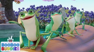 Five Little Speckled Frogs  BooBooBuddies TV Nursery Rhymes amp Kids Songs [upl. by Leftwich]